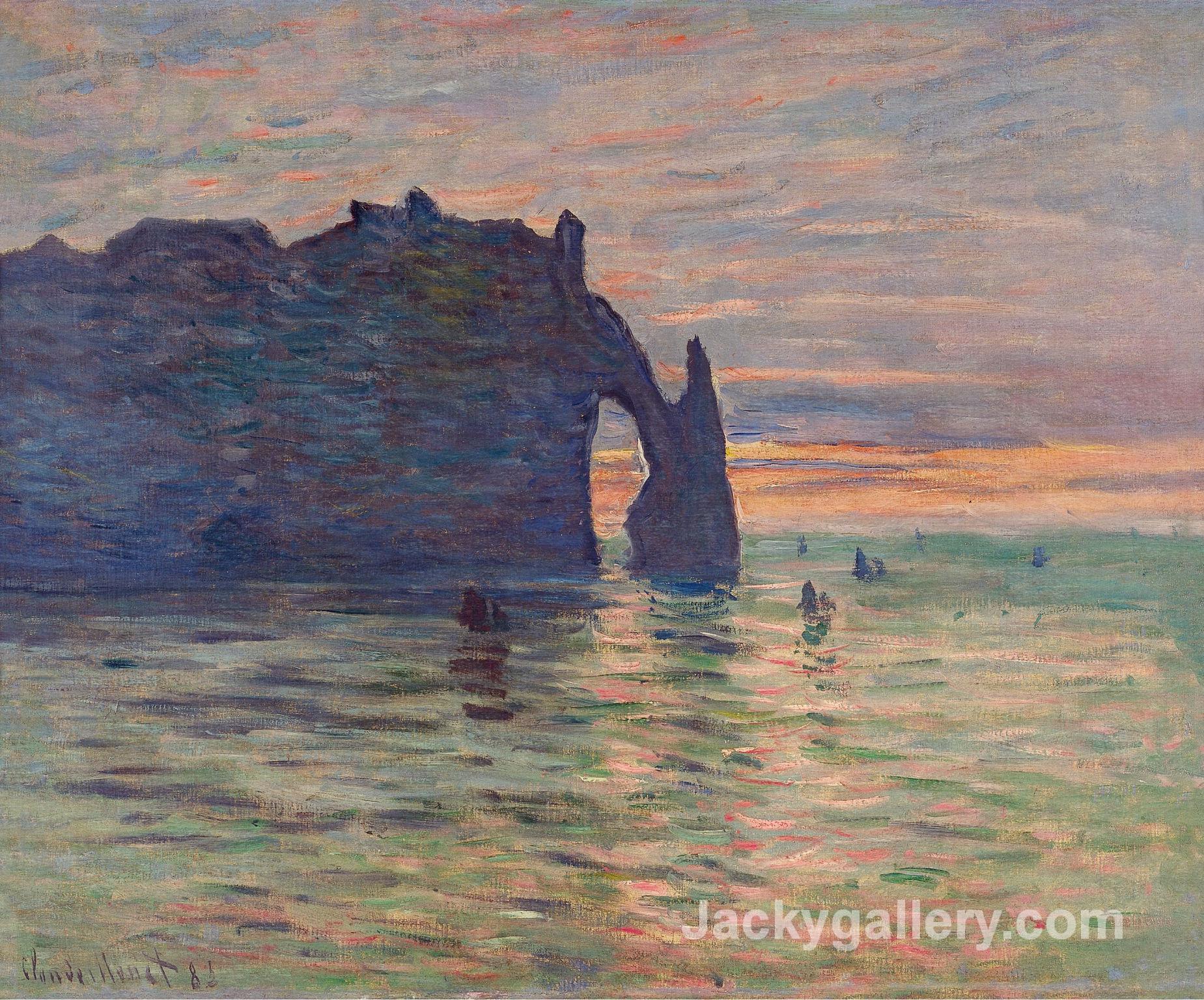 Etretat, Sunset by Claude Monet paintings reproduction